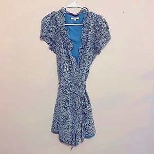 Blue Madewell Flower Wrap Dress